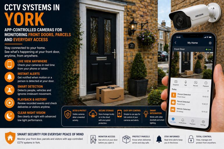CCTV Systems in York: App-Controlled Cameras for Monitoring Front Doors, Parcels and Everyday Access