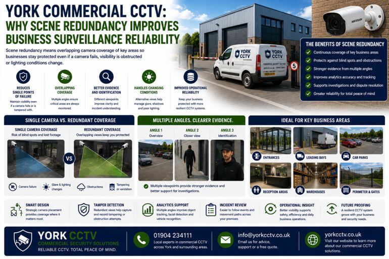 York Commercial CCTV: Why CCTV Scene Redundancy Improves Business Surveillance Reliability