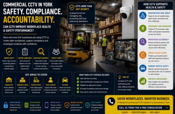 Commercial CCTV in York: Can CCTV Help Improve Health & Safety Compliance in the Workplace