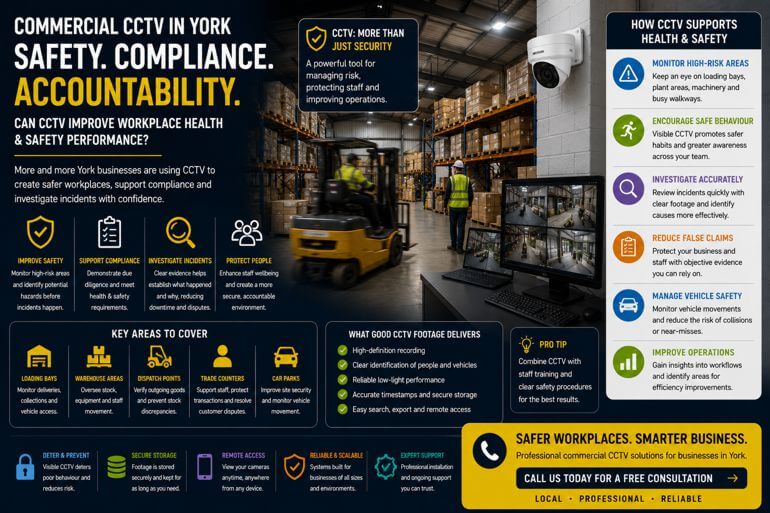 Commercial CCTV in York: Can CCTV Help Improve Health & Safety Compliance in the Workplace